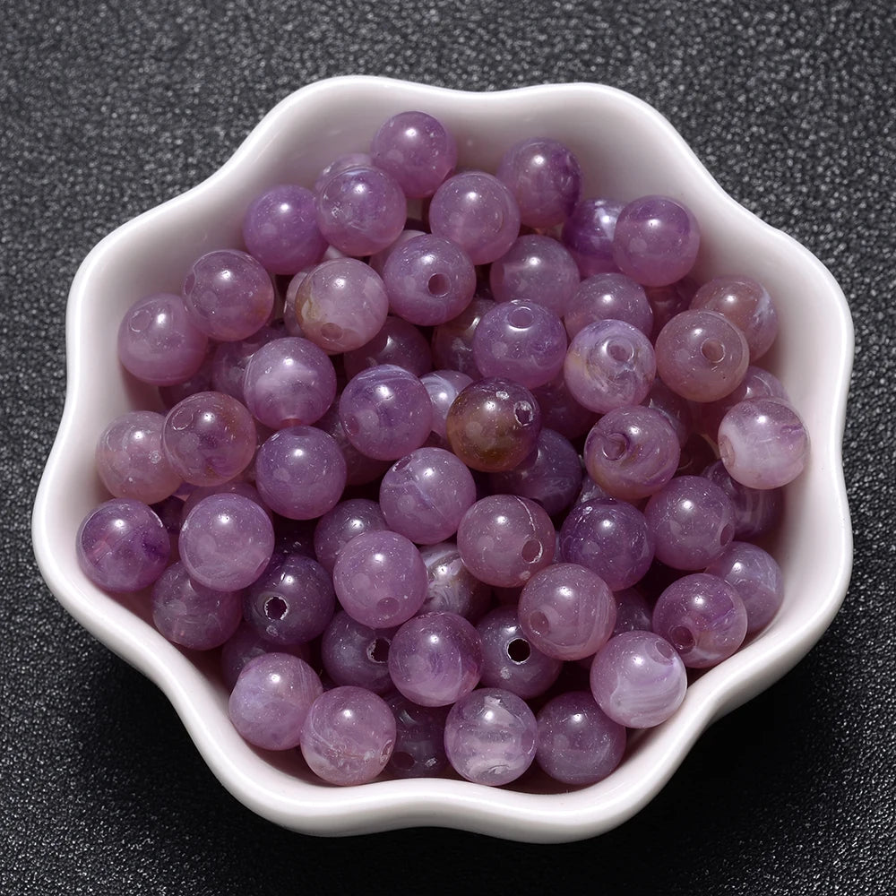 6-18mm Gradient Acrylic Beads Round Cat's Eye  Loose Spacer Beads