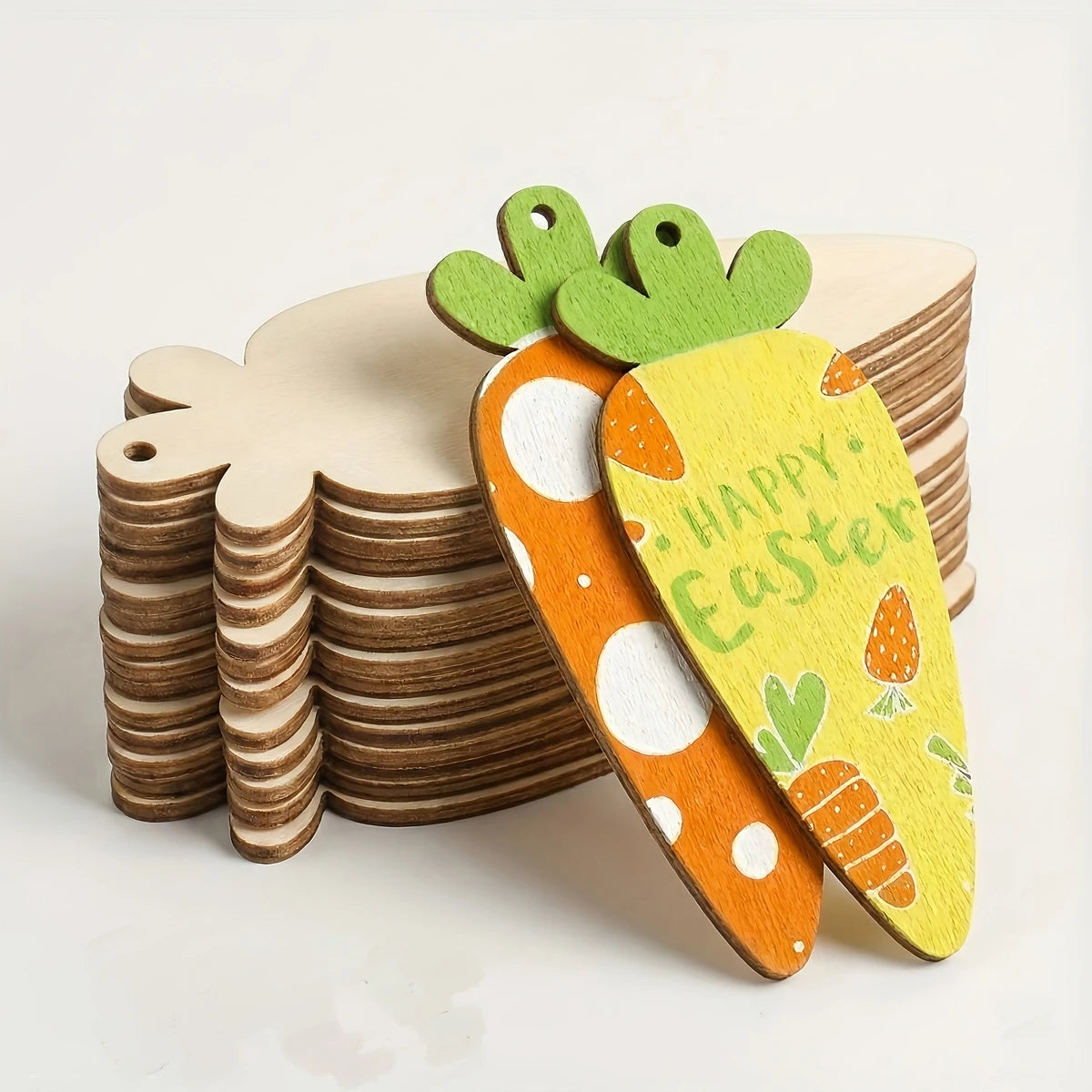 10pcs Easter Wooden Carrot Decoration Blank Wood Chips