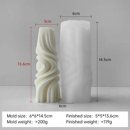 Striped Cylinder Aroma Candle Silicone Mold
