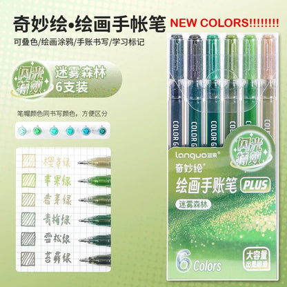 LANGUO 207/4 Colors Glitter Acrylic 0.5/1.0mm Gel Pen