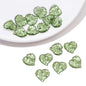50/100Pcs Acrylic Green Leaf Spacer Charms Beads