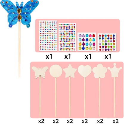 6/12Pcs DIY Wooden Princess Wands Craft Kit Unfinished Wooden Wands