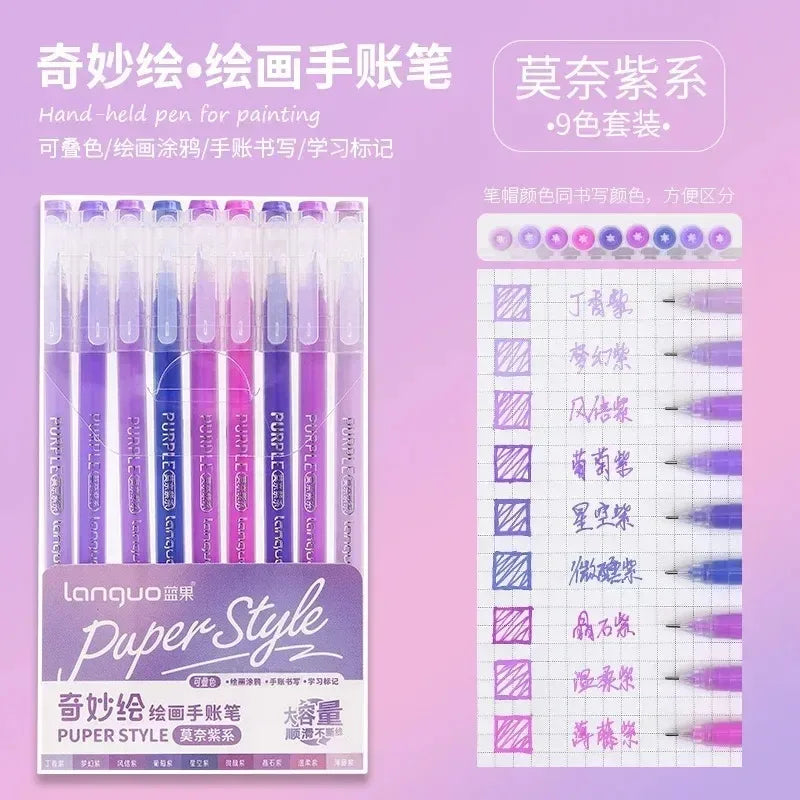 LANGUO 207/4 Colors Glitter Acrylic 0.5/1.0mm Gel Pen