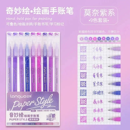 LANGUO 207/4 Colors Glitter Acrylic 0.5/1.0mm Gel Pen