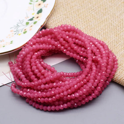 New 2 3 4mm Dyeing Rondelle Crystal Glass Beads