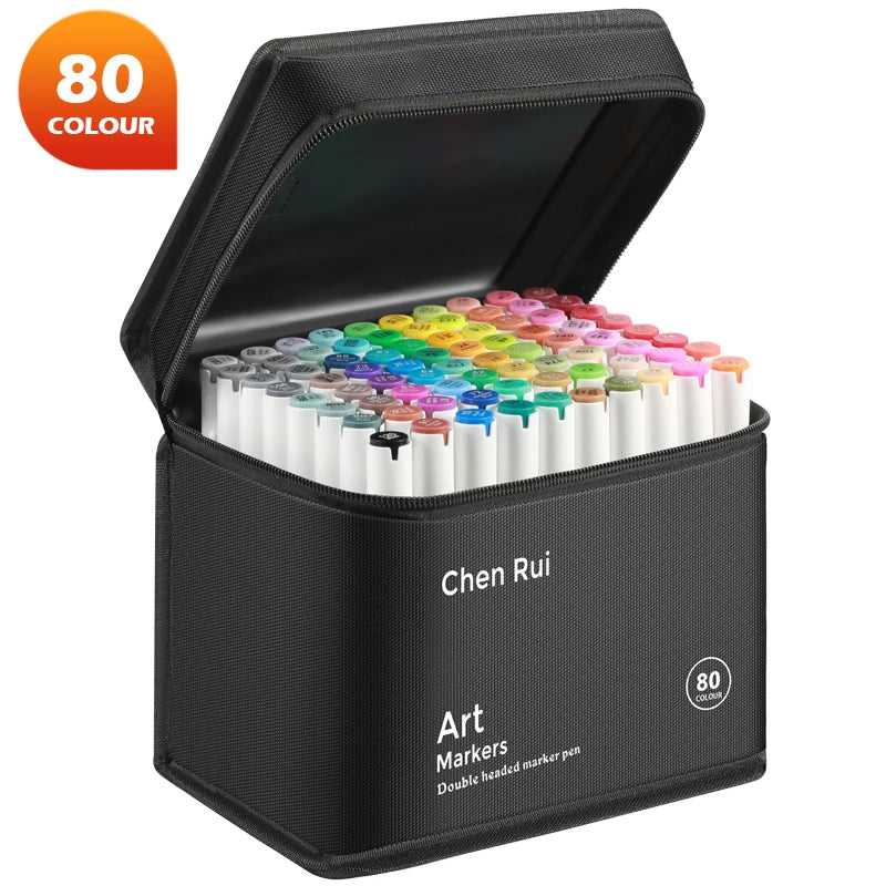 Professional Art Marker Set Artist Drawing Alcohol Markers Dual Tip(Brush Tip+Broad Tip)