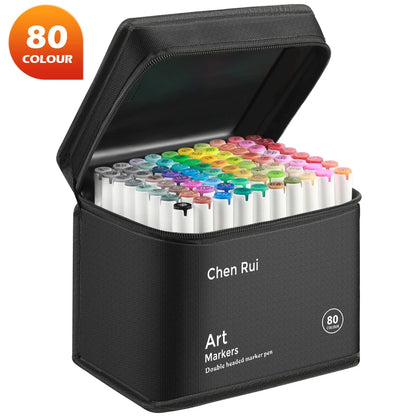 Professional Art Marker Set Artist Drawing Alcohol Markers Dual Tip(Brush Tip+Broad Tip)