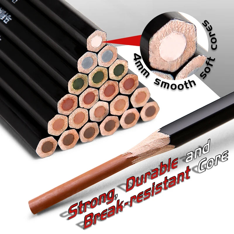 10pcs Marie's Professional Colored Charcoal Pencils Set,Skin Tone Color
