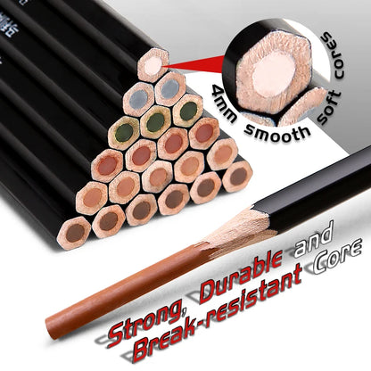 10pcs Marie's Professional Colored Charcoal Pencils Set,Skin Tone Color