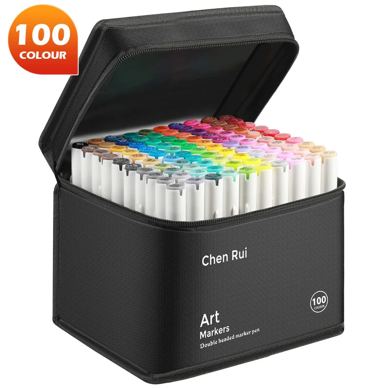 Professional Art Marker Set Artist Drawing Alcohol Markers Dual Tip(Brush Tip+Broad Tip)
