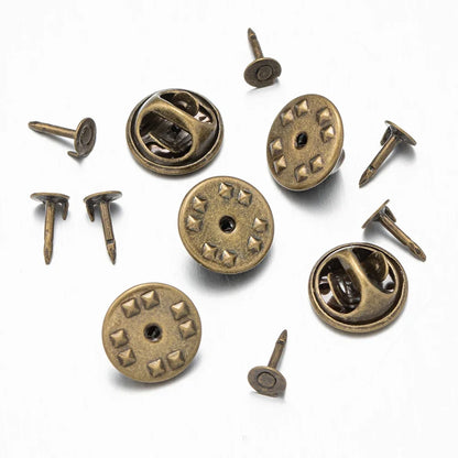 100pc Metal Locking Pin Back Brooch Badge Holder