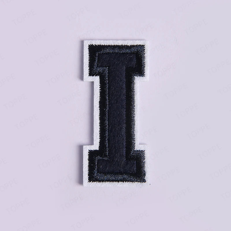 Navy Blue Letter Iron On Patch Applique