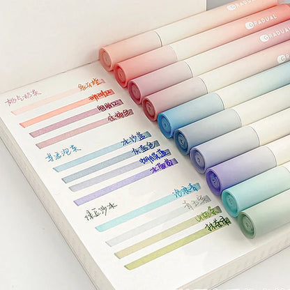 4Pcs/set Macaron Highlighters Color Gradient Highlighter Pens
