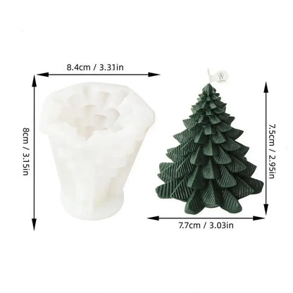 Christmas Tree Candle Mold 3D
