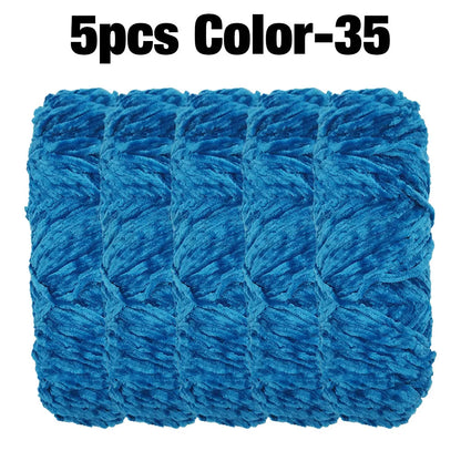 5 Rolls 100g Each Roll Premium Velvet Chenille Yarn