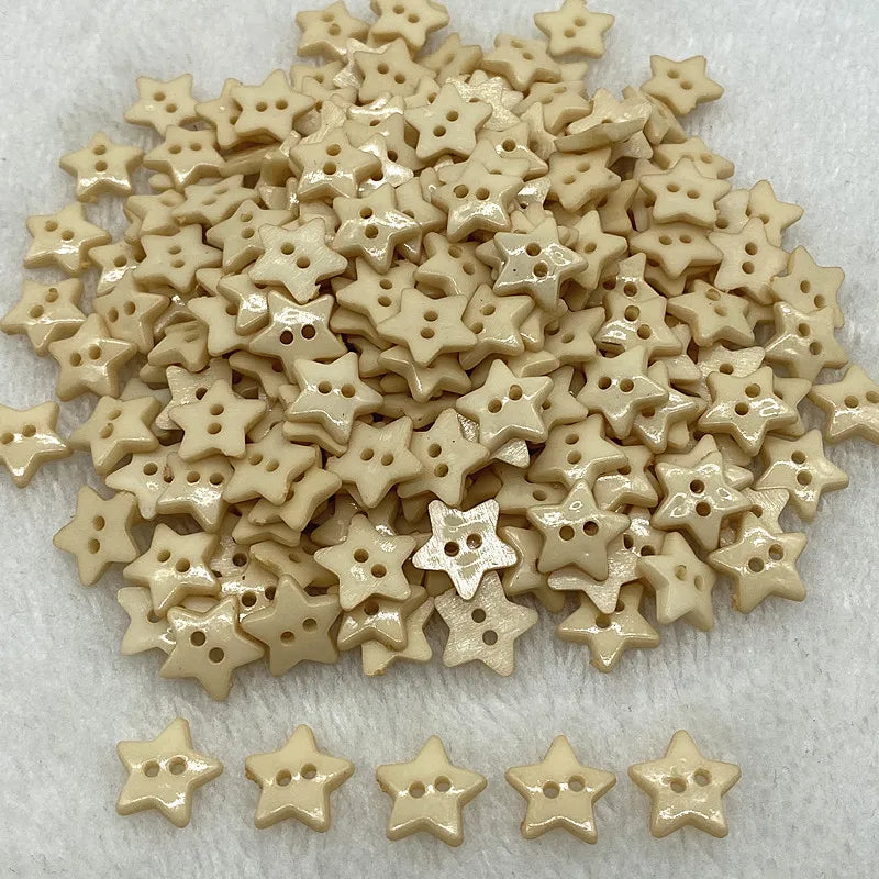 New 12mm-15mm-20mm Colours Five- Pointed Star with Two Eye Buttons