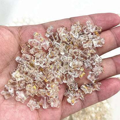 New 30pcs 8mm Five-pointed Star Matte Glass Beads Loose Spacer Beads