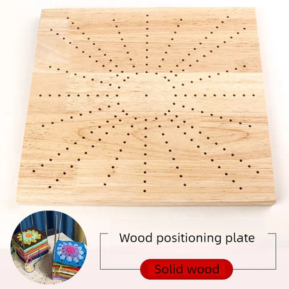 Wooden Crochet Blocking Board with Grid Lines and Stainless Steel Pins for Granny Squares Knitting Projects DIY Craft Gift