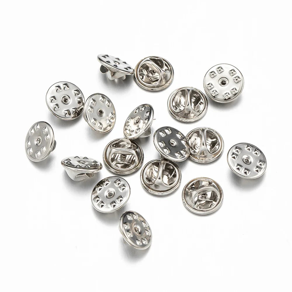 100pc Metal Locking Pin Back Brooch Badge Holder