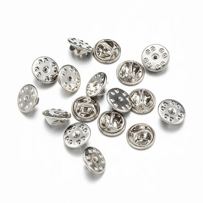 100pc Metal Locking Pin Back Brooch Badge Holder