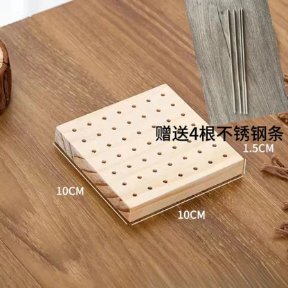 Wooden Crochet Blocking Board with Grid Lines and Stainless Steel Pins for Granny Squares Knitting Projects DIY Craft Gift