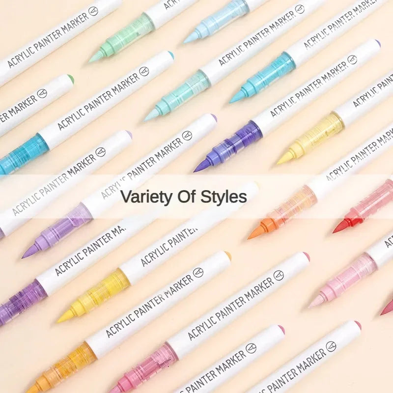 LANGUO 288/9 Colors Acrylic Marker Direct Liquid Soft Brush Paint Pen