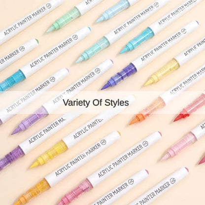 LANGUO 288/9 Colors Acrylic Marker Direct Liquid Soft Brush Paint Pen
