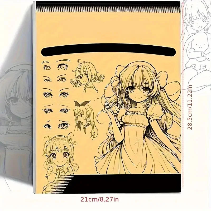 Anime Character Line Art Drawing Book for Beginners - 48 Pages of Simple Hand-Drawn Outlines