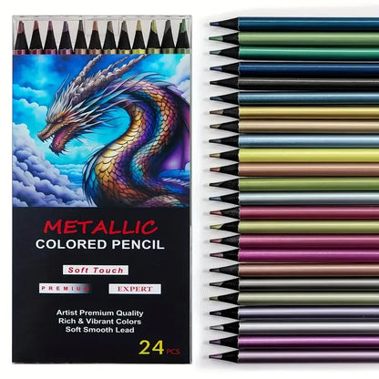 12/24 Colors Metallic Colored Pencil