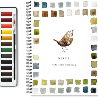 Watercolor Workbook Beginner  12 Colors Paint Set