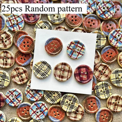 25Pcs Mixed Color Handmade Resin Round 2/4-hole Button