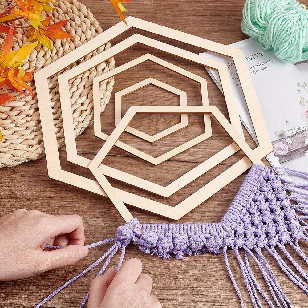 5 Sizes Hexagon Macrame Frame