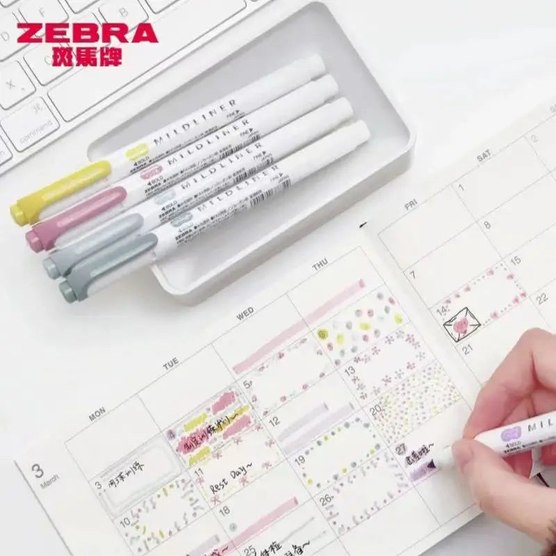 New Zebra Mildliner Highlighter Pastel Full Set 5 Colors Set Marker Pen