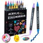 12/24/36/48 Colors Dual Tip Acrylic Paint Pens Markers