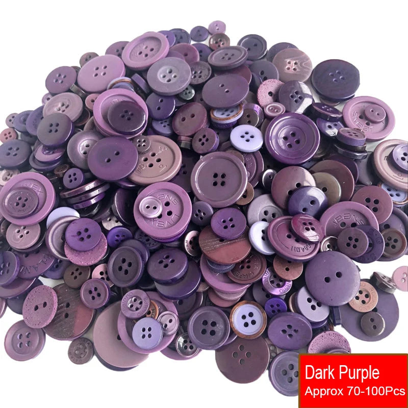 50g/Pack Mix Size Mix color Resin Button 1-3cm