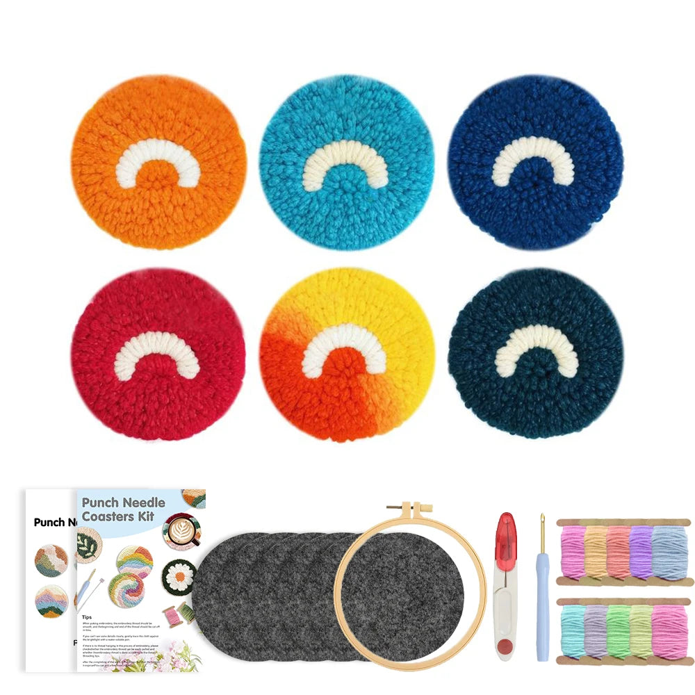 GATYZTORY Cute Animal Punch Needle Coaster Starter Kits