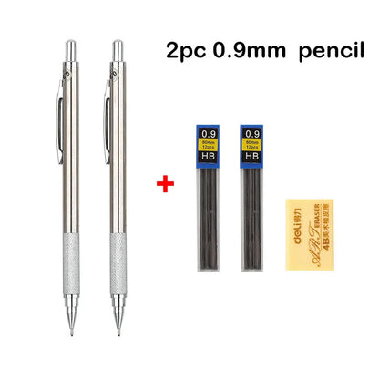 Mechanical Pencil Set 0.3 0.5 0.7 0.9 1.3 2.0mm Full Metal Art Drawing Painting Automatic Pencil