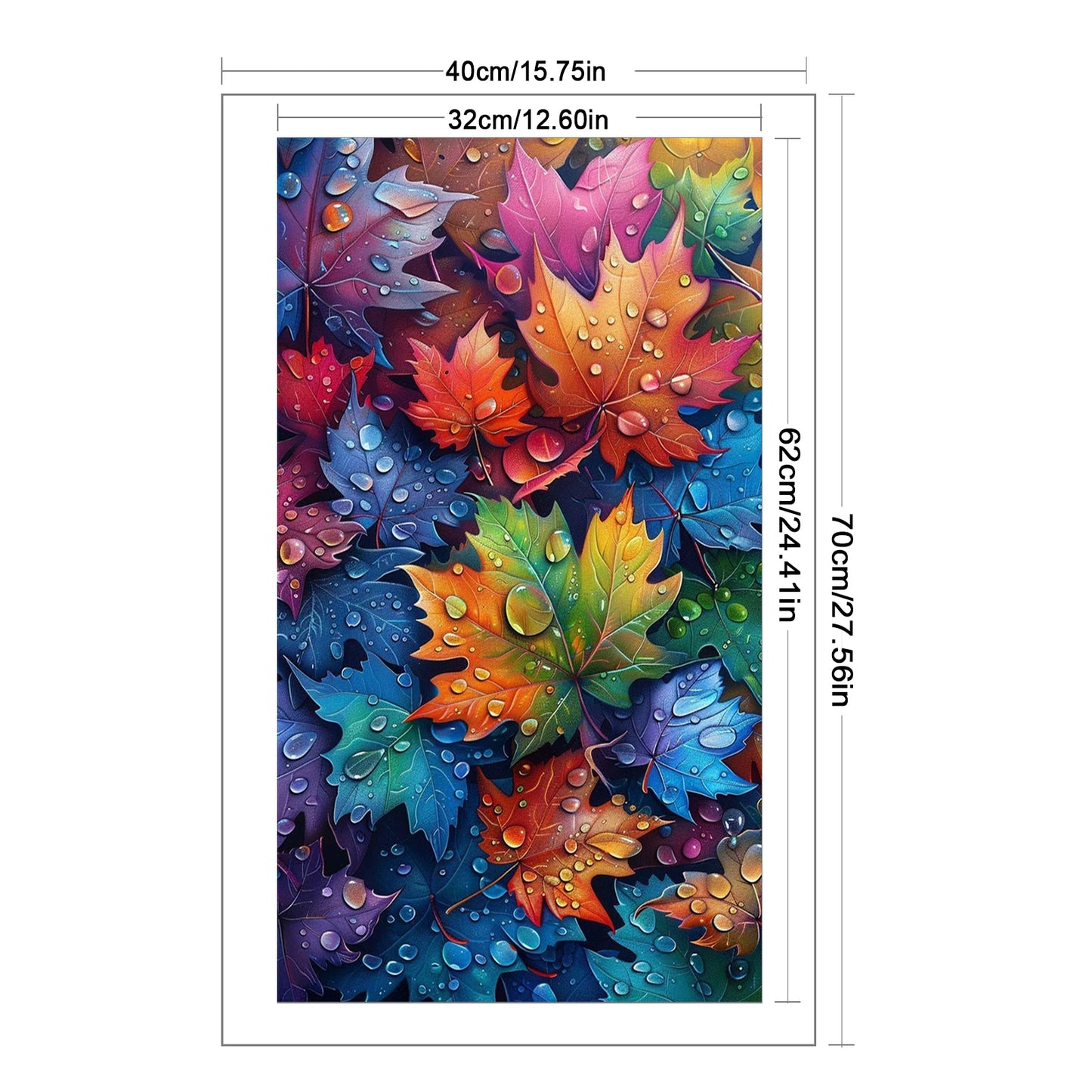 Maple Leaves Full 11CT DIY Counted Cross Stitch Kits Large Size 40x70cm