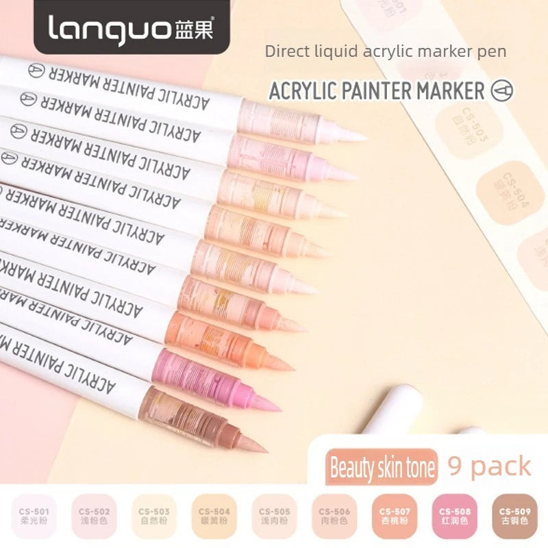 Languo 288/9 Direct Liquid Acrylic Paint Pens Brush Color Marker Pen