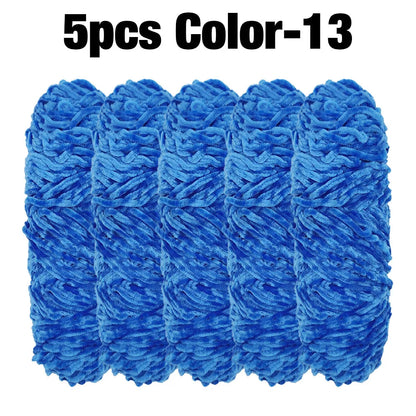5 Rolls 100g Each Roll Premium Velvet Chenille Yarn