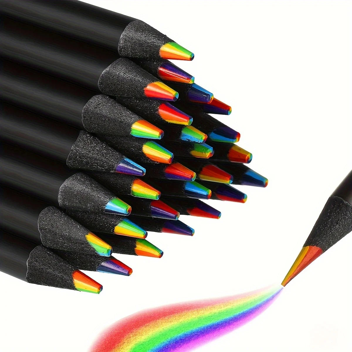 12/24/36/48Pcs 7 Colors Rainbow Pencils 3.3mm Colored Pencils