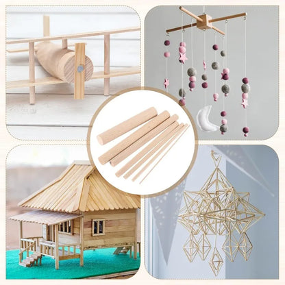 10pcs Wooden Dowel Rods