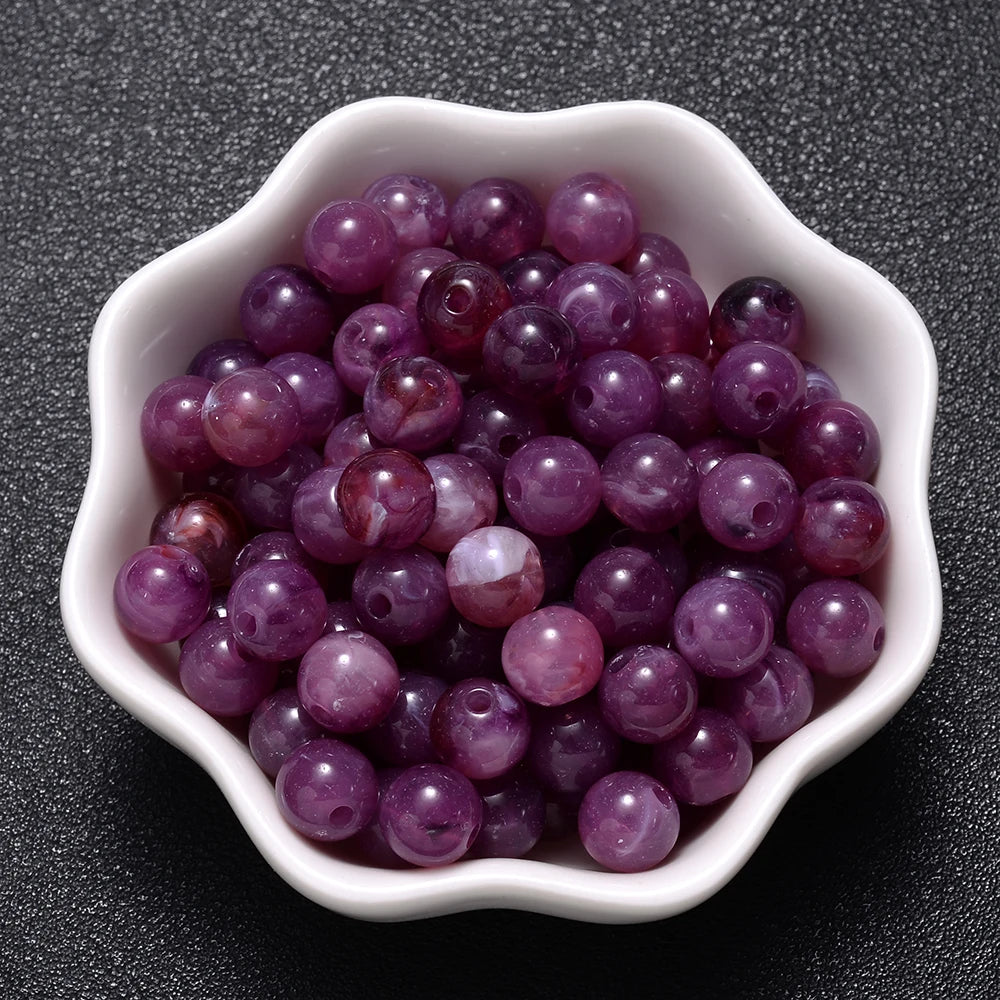 6-18mm Gradient Acrylic Beads Round Cat's Eye  Loose Spacer Beads