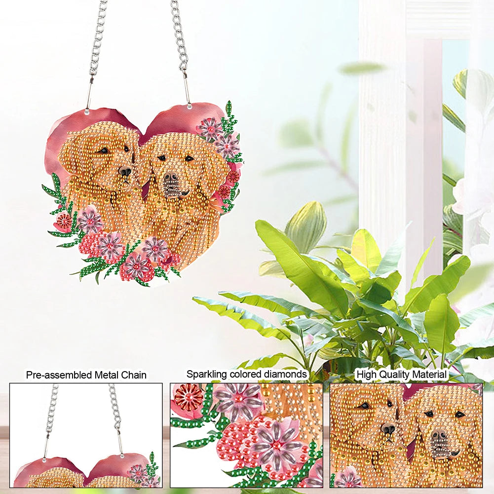 Valentines Day Love Puppy Diamond Art Pendant Kit