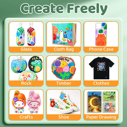 Acrylic Paint Set 12/18/24 Colors 5ml/0.17oz,Water-Proof