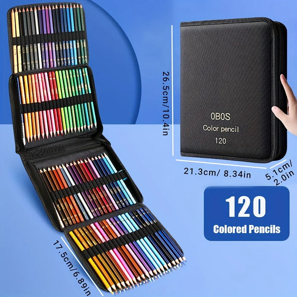 Premium 48/72/120/200 Soft Core Pencils Set with Portable Case