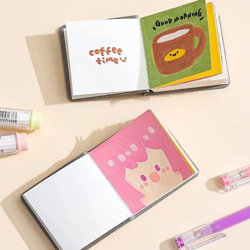 3Pcs/Pack Mini Drawing Book Square Watercolor Sketchbook Thick Paper