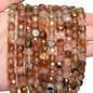 Natural Amethyst Beads 7-8mm Faceted Square Cube Geometric