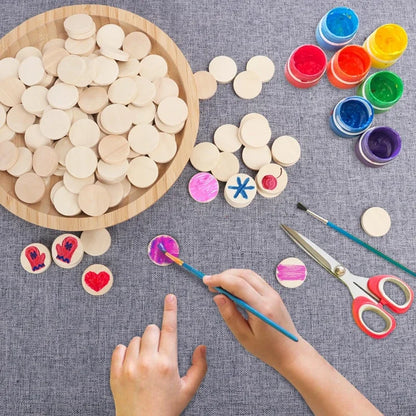 15-35mm Unfinished Smooth Round Wood Coins