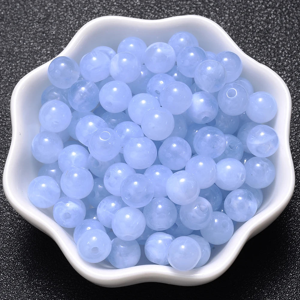 6-18mm Gradient Acrylic Beads Round Cat's Eye  Loose Spacer Beads